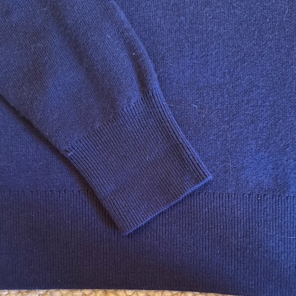 Womans Nordstrom Large Navy Turtleneck Sweater- Cashmere/Cotton Blend - Picture 2 of 7